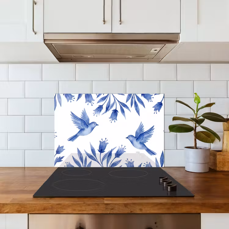 Paraschizzi cucina - Moderno - Uccelli - Delftware — 3
