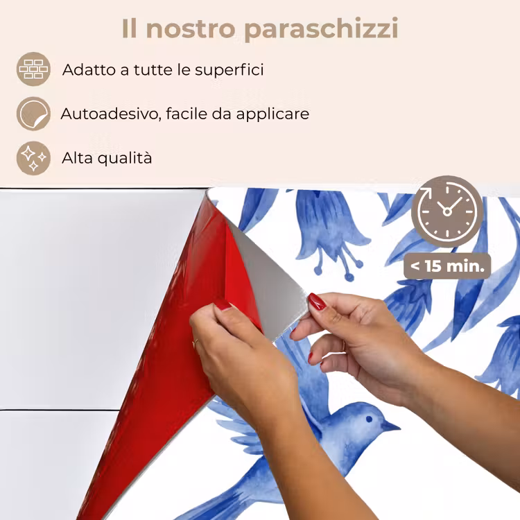 Paraschizzi cucina - Moderno - Uccelli - Delftware — 4