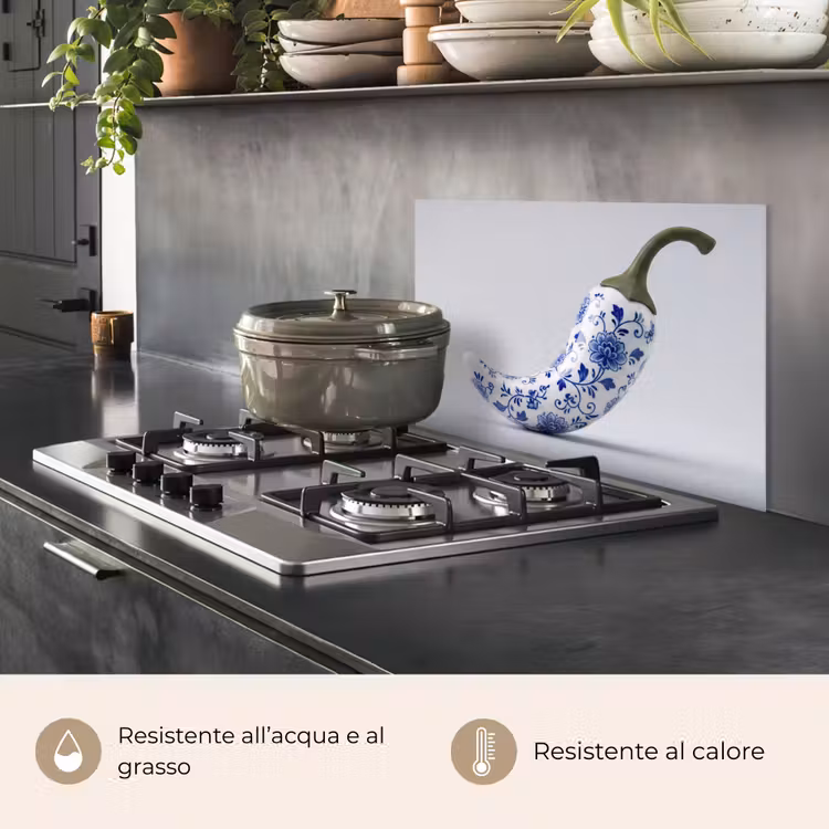 Paraschizzi cucina - Peperoncino - Ceramica - Blu — 2