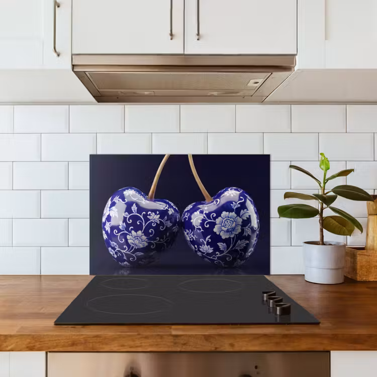 Paraschizzi cucina - Porcellana - Ciliegia - Delft - Blu — 3