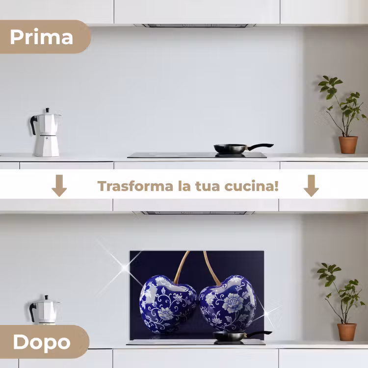 Paraschizzi cucina - Porcellana - Ciliegia - Delft - Blu — 7