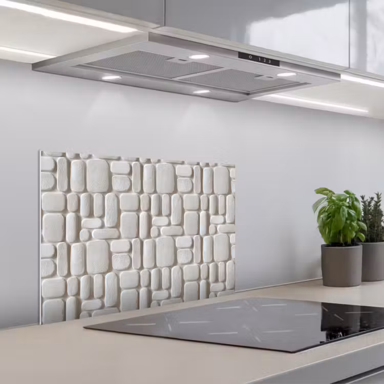 Paraschizzi cucina - Rilievo - Struttura - Bianco — 1
