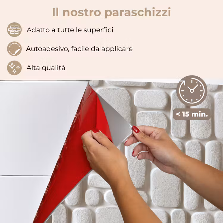 Paraschizzi cucina - Rilievo - Struttura - Bianco — 4