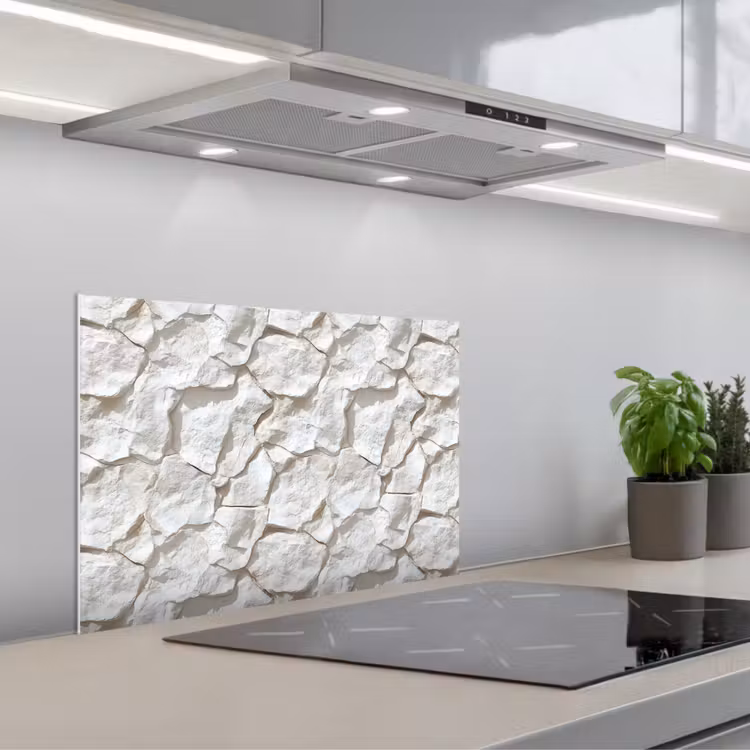 Paraschizzi cucina - Struttura - Roccia - Bianco — 1