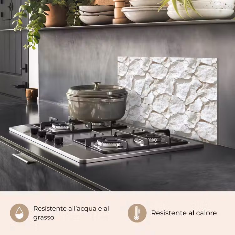 Paraschizzi cucina - Struttura - Roccia - Bianco — 2