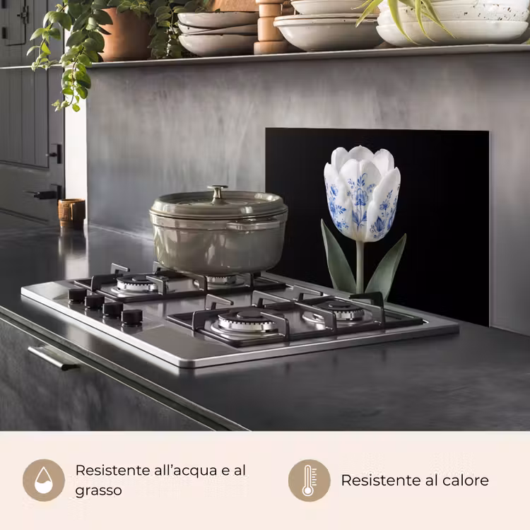 Paraschizzi cucina - Tulipano - Motivo - Blu — 2