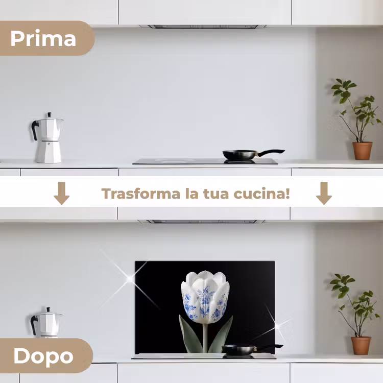 Paraschizzi cucina - Tulipano - Motivo - Blu — 7