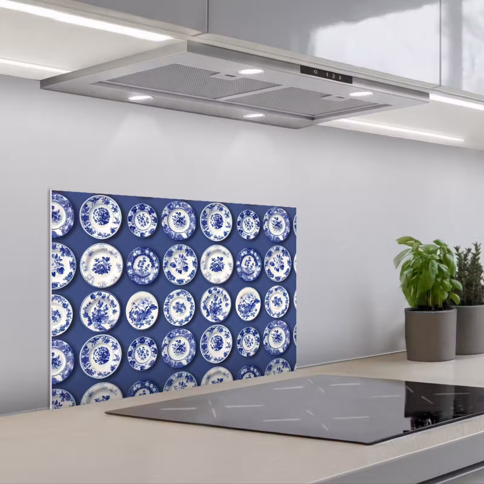 Paraschizzi cucina - Piatti - Floreale - Blu — 1