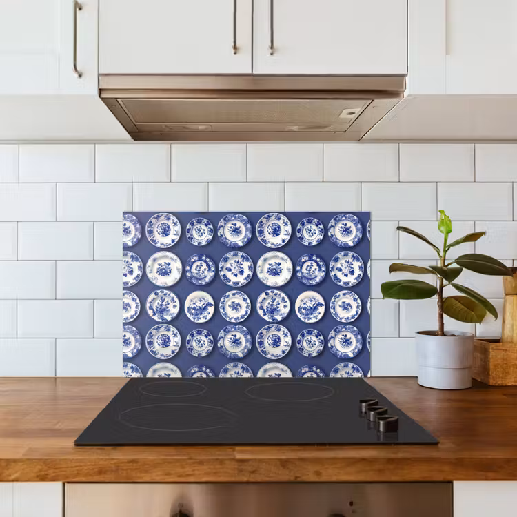 Paraschizzi cucina - Piatti - Floreale - Blu — 3