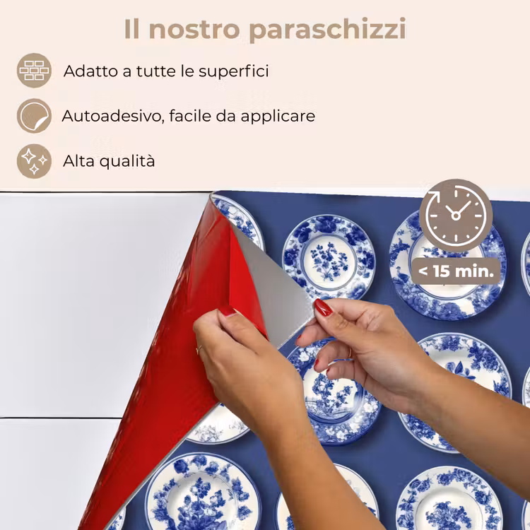 Paraschizzi cucina - Piatti - Floreale - Blu — 4