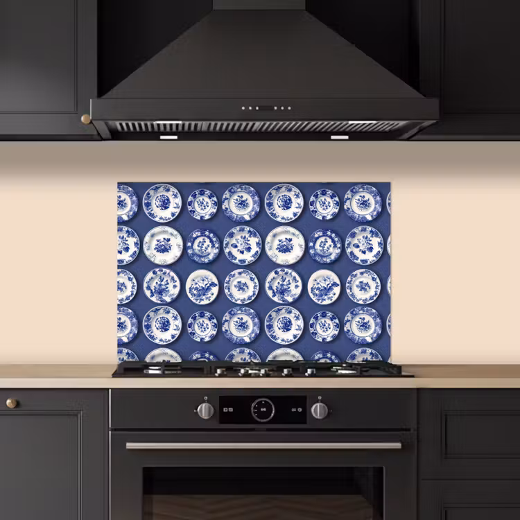 Paraschizzi cucina - Piatti - Floreale - Blu — 5