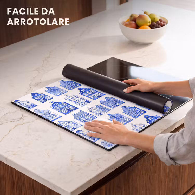 Protezione piano induzione - Motivo - Case - Blu — 7
