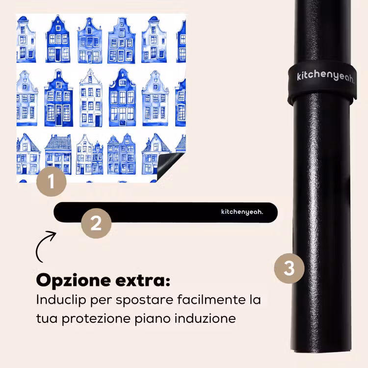 Protezione piano induzione - Motivo - Case - Blu — 8