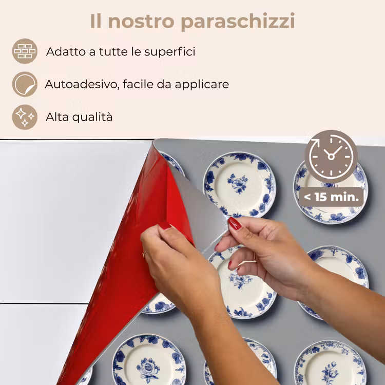 Paraschizzi cucina - Segni - Fiori - Blu - Bianco — 4