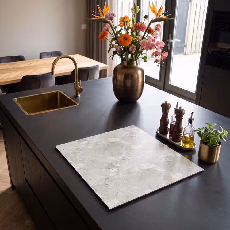 Protezione piano induzione - Marmo - Grigio - Venature — 2