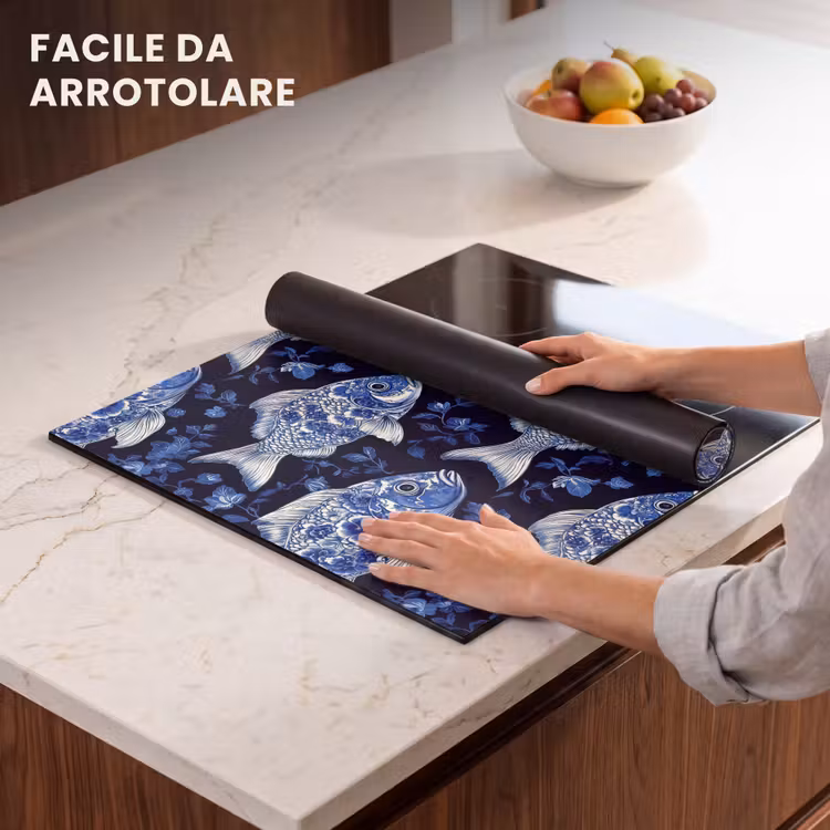 Protezione piano induzione - Pesci - Fiori - Blu — 7