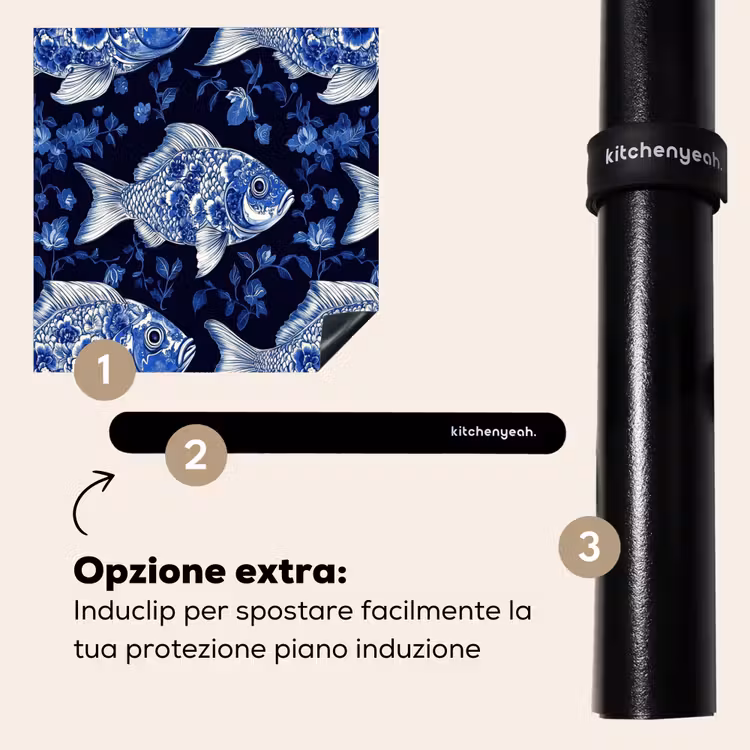 Protezione piano induzione - Pesci - Fiori - Blu — 8