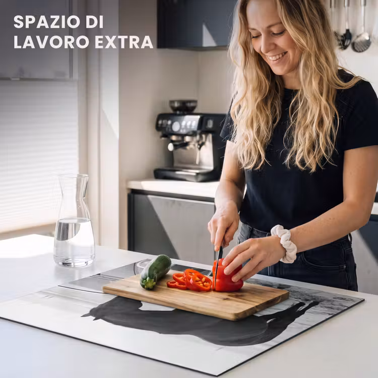 Protezione piano induzione - Cavallo - Auto - Nero - Bianco — 5