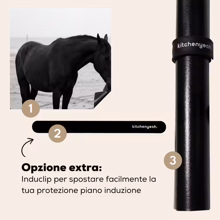 Protezione piano induzione - Cavallo - Auto - Nero - Bianco — 8