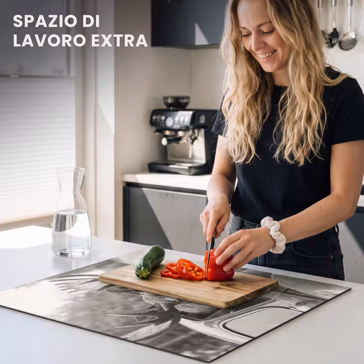 Protezione piano induzione - Alce - Auto - Corna - Nero - Bianco — 5