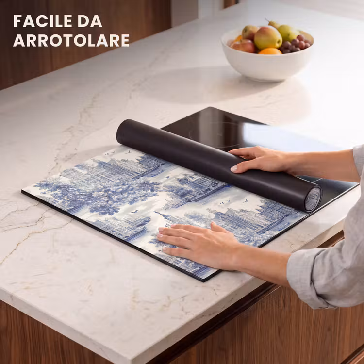 Protezione piano induzione - Case - Alberi - Acqua - Uccelli - Blu — 7