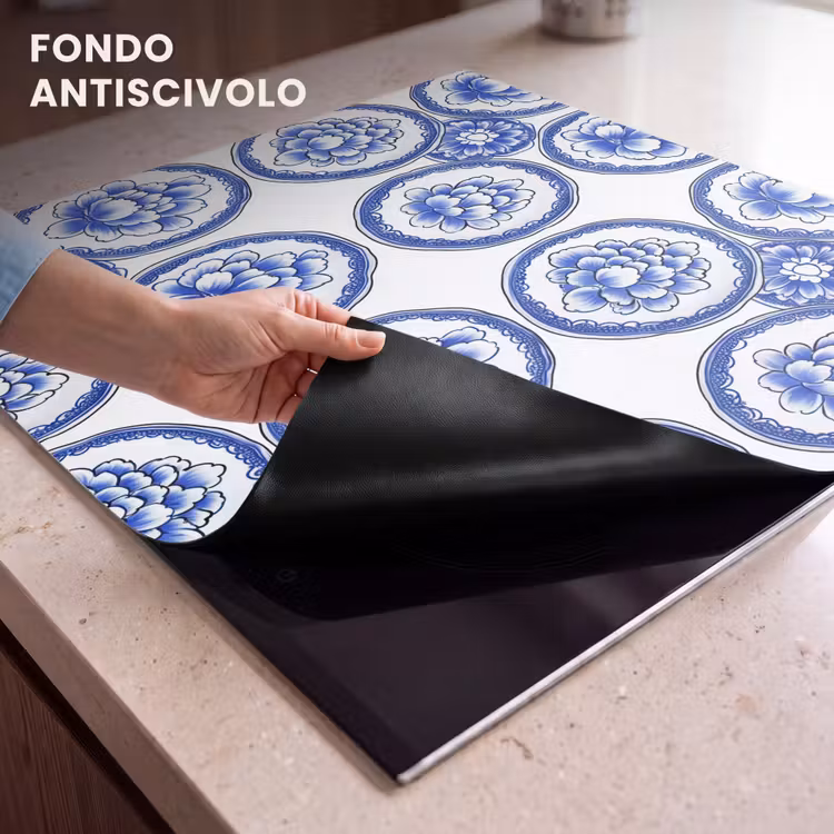 Protezione piano induzione - Cerchi - Fiori - Blu — 6