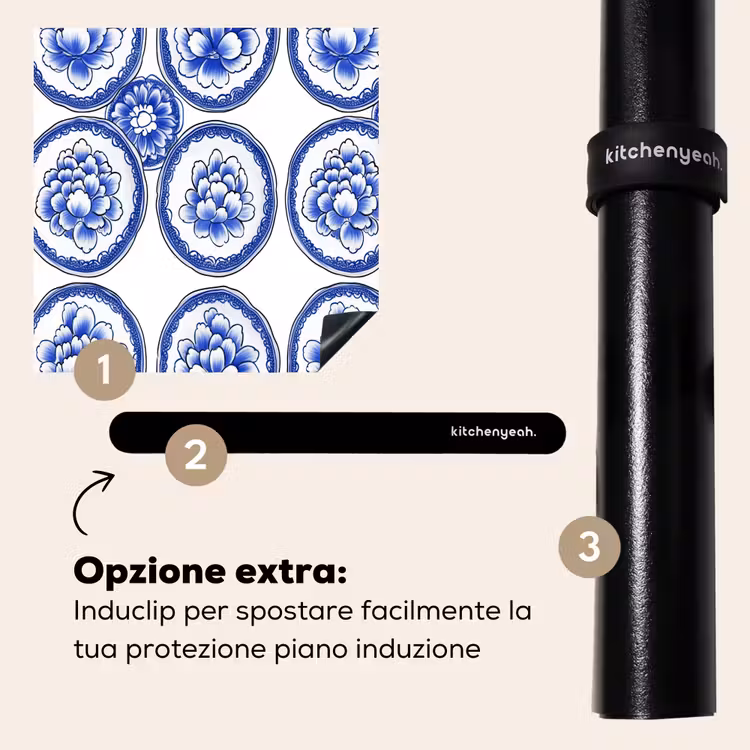 Protezione piano induzione - Cerchi - Fiori - Blu — 8