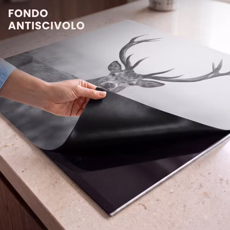 Protezione piano induzione - Cervo - Nebbia - Nero - Bianco — 6