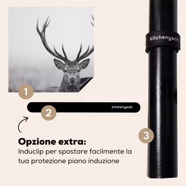 Protezione piano induzione - Cervo - Nebbia - Nero - Bianco — 8