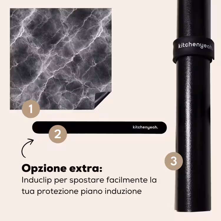Protezione piano induzione - Grigio scuro - Fulmine - Marmo — 8