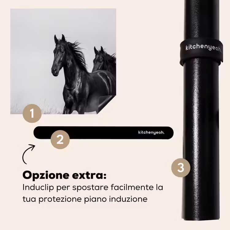 Protezione piano induzione - Cavalli - Erba - Nero - Bianco — 8