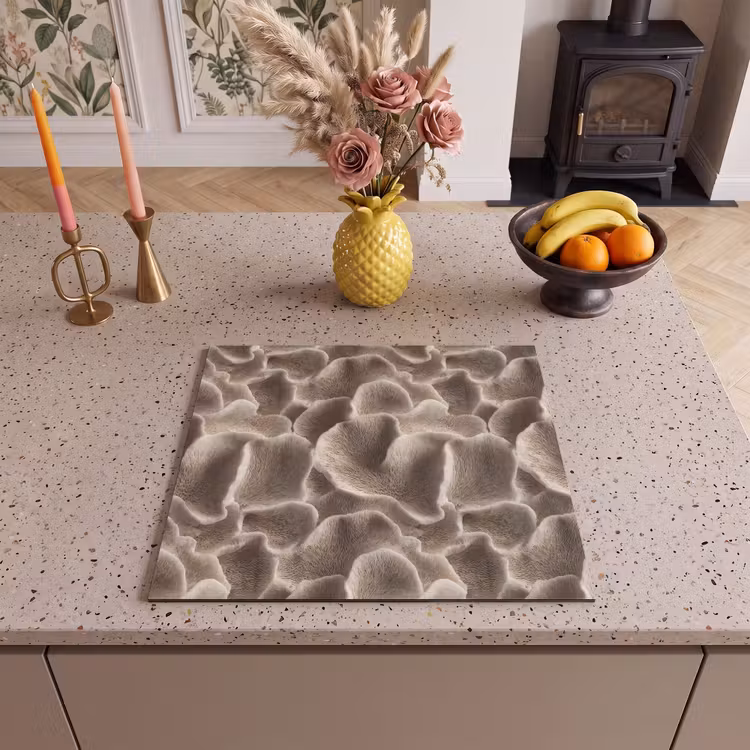 Protezione piano induzione - Forma a ventaglio - Beige - Struttura in fibra — 3