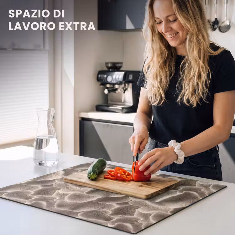 Protezione piano induzione - Forma a ventaglio - Beige - Struttura in fibra — 5