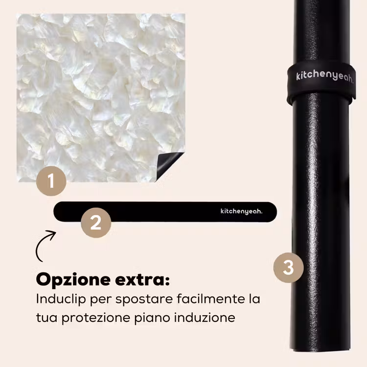 Protezione piano induzione - Perla lucida - Bianco - Conchiglia — 8