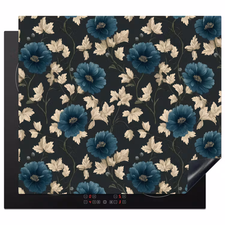 Protezione piano induzione - Botanico - Fiori - Blu — 1