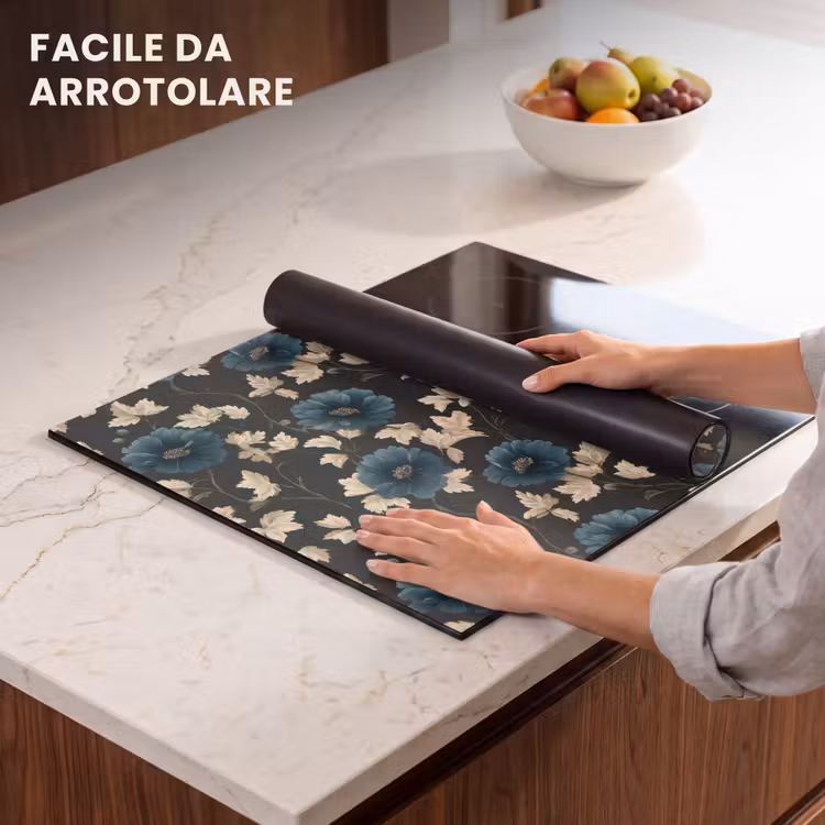 Protezione piano induzione - Botanico - Fiori - Blu — 7