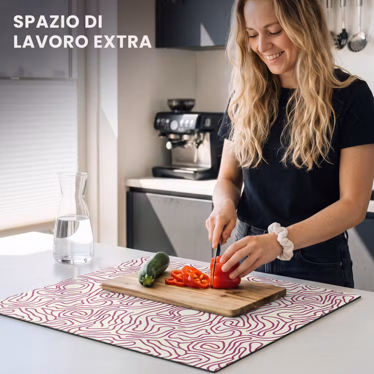 Protezione piano induzione - Linea di avvolgimento - Magenta - Crema — 5