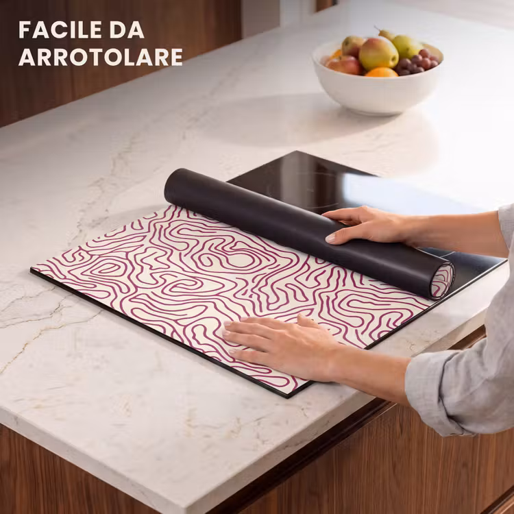 Protezione piano induzione - Linea di avvolgimento - Magenta - Crema — 7