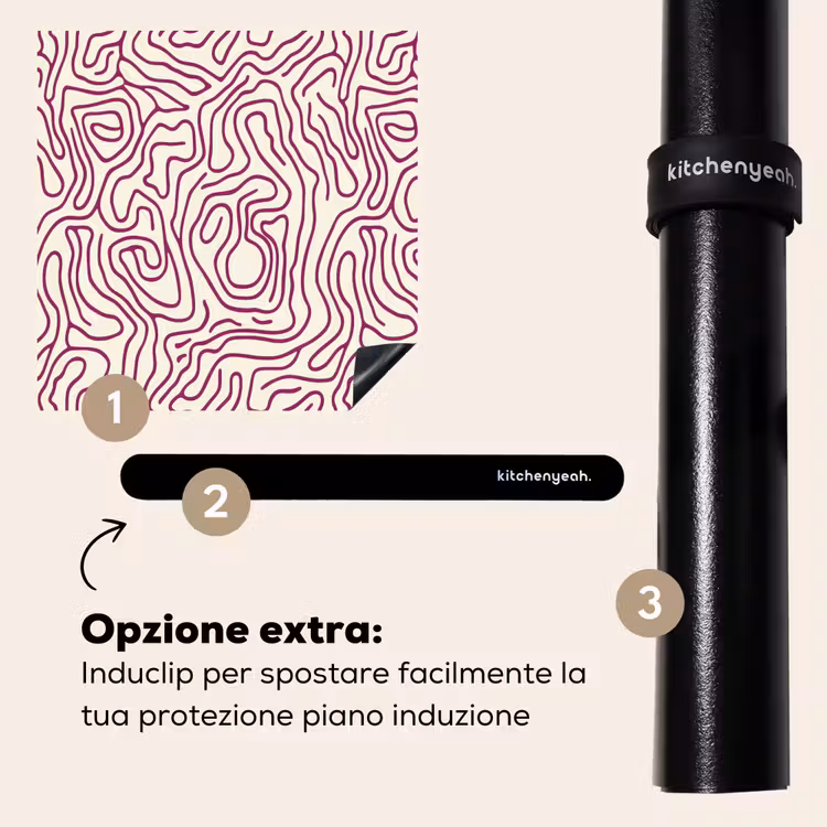 Protezione piano induzione - Linea di avvolgimento - Magenta - Crema — 8
