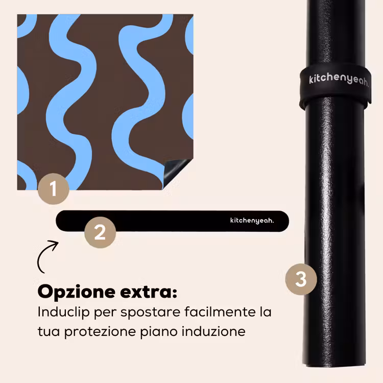 Protezione piano induzione - Linee sinuose - Blu - Marrone - Minimalista — 8