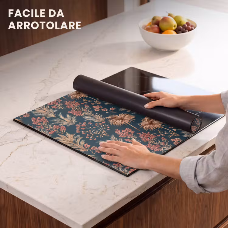 Protezione piano induzione - Botanico - Motivo - Blu — 7