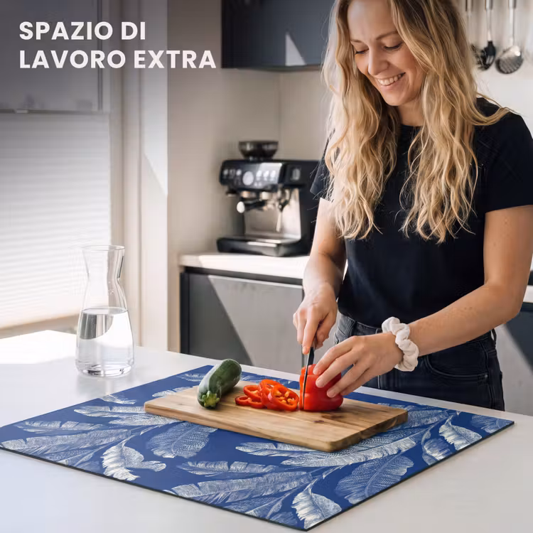 Protezione piano induzione - Foglia - Palma - Blu — 5
