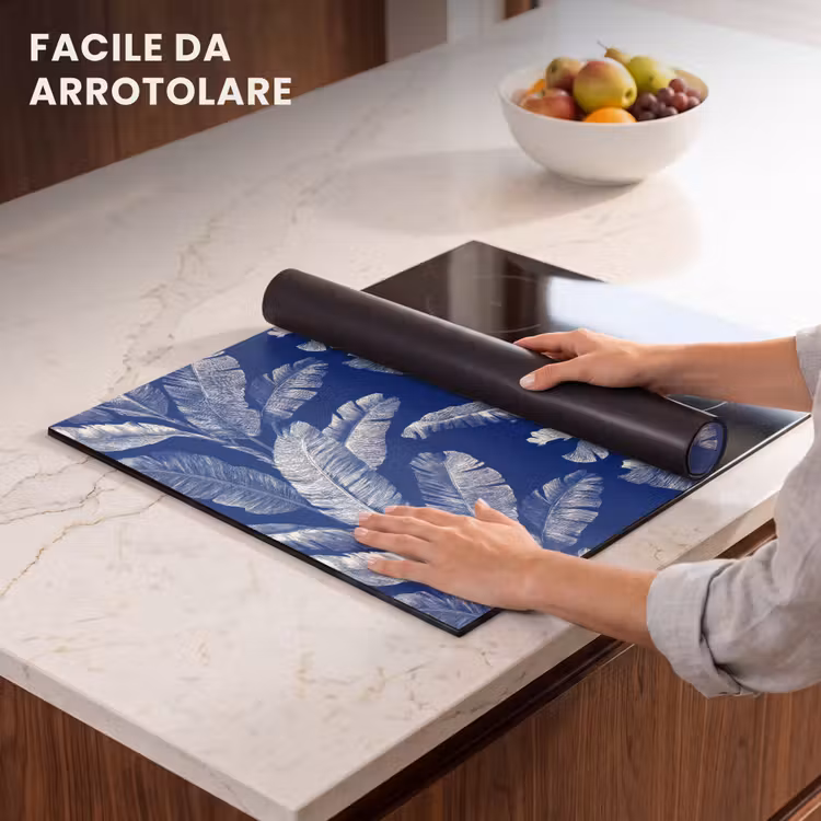 Protezione piano induzione - Foglia - Palma - Blu — 7
