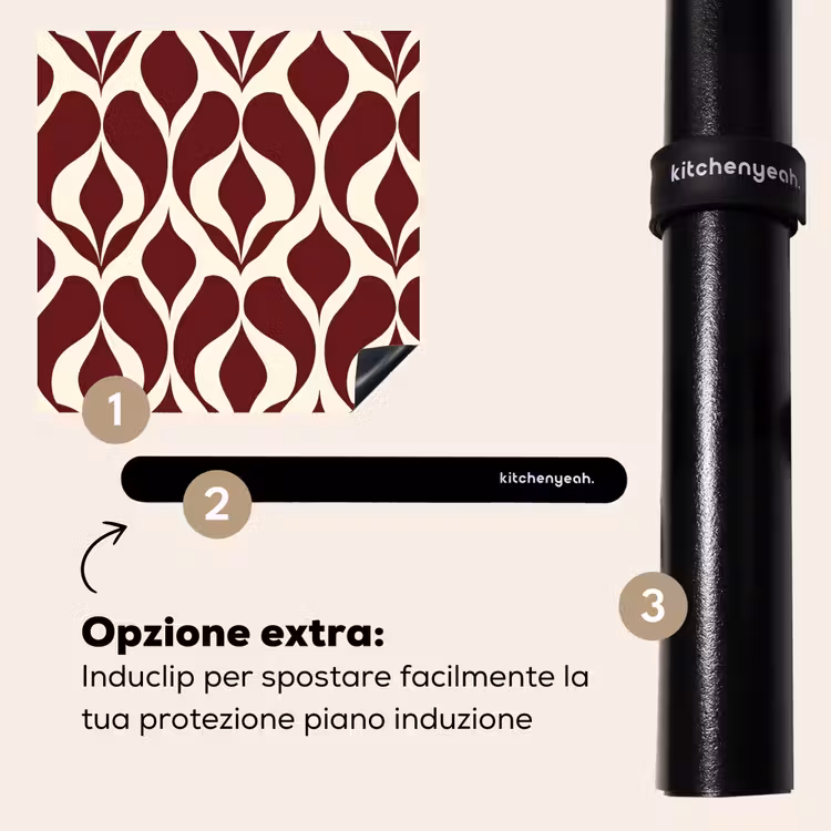 Protezione piano induzione - Rosso - Modello a goccia - Grafica — 8