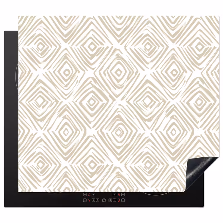 Protezione piano induzione - Astratto - Plaid - Beige — 1