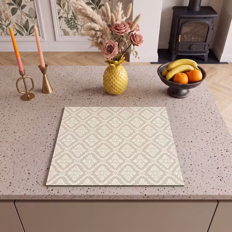 Protezione piano induzione - Floreale - Ornamento - Beige — 3