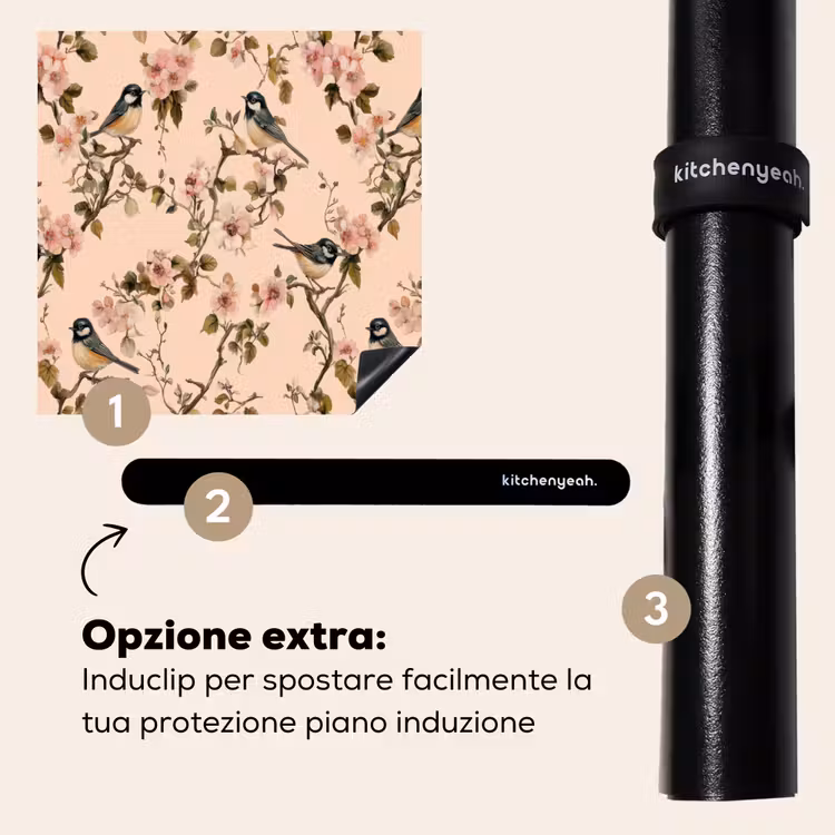 Protezione piano induzione - Blossom - Cinciarella - Rosa — 8