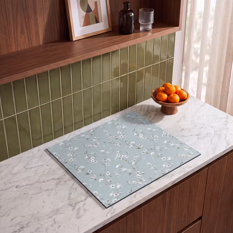 Protezione piano induzione - Classico - Fiori - Blu — 4
