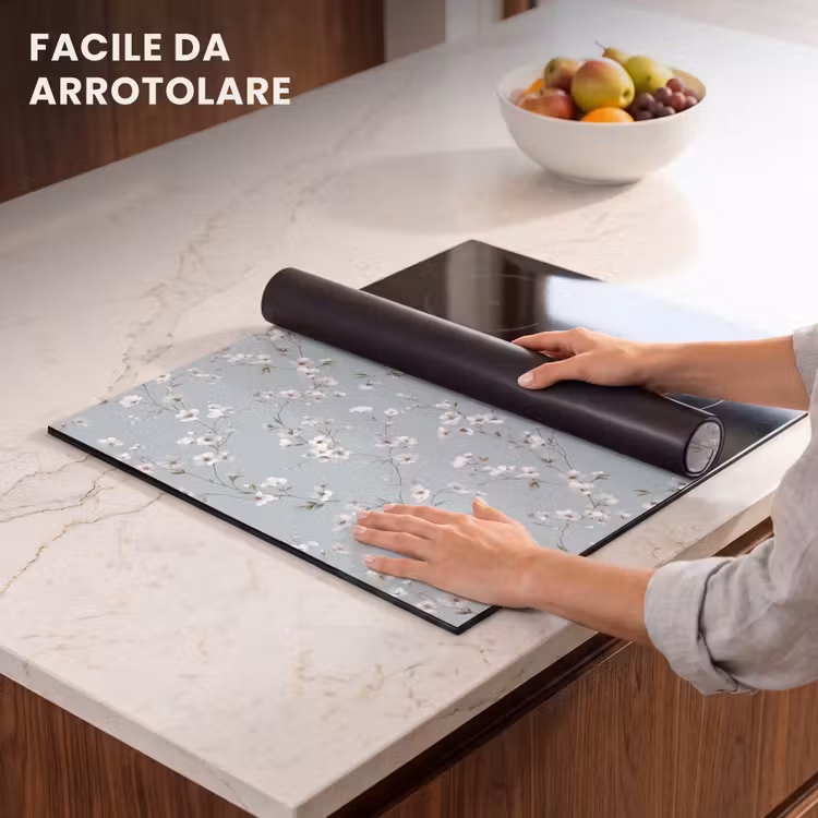 Protezione piano induzione - Classico - Fiori - Blu — 7