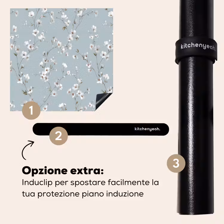 Protezione piano induzione - Classico - Fiori - Blu — 8